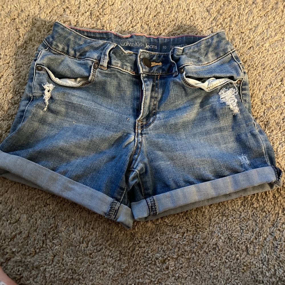 Girls Calvin Klein Boyfriend Jean Shorts